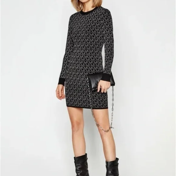 Small Michael Kors Monogram Black Dress - Picture 8 of 10
